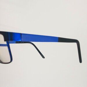 DANNY GOKEY Men's  Eyewear Frames Metallic Cobalt Blue & Black Eyeglasses Rect